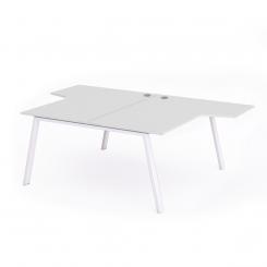Rocada mesa de oficina serie blanca con forma de L 180x163x240 blanco / blanco