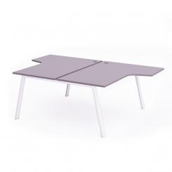 Rocada mesa de oficina serie blanca con forma de L 180x163x240 blanco / gris