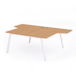 Rocada mesa de oficina serie blanca con forma de L 180x163x240 blanco / haya. DISPONIBLE EN DISTINTOS ACABADOS. CONSÚLTANOS TODAS LAS OPCIONES DISPONIBLES.