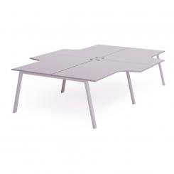Rocada mesa de oficina serie blanca con forma de L 320x163x240 aluminio / gris