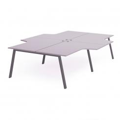 Rocada mesa de oficina serie blanca con forma de L 320x163x240 antracita / gris