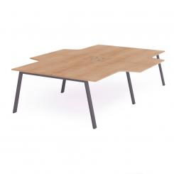 Rocada mesa de oficina serie blanca con forma de L 320x163x240 antracita / roble