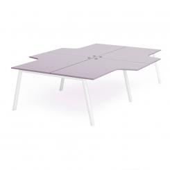 Rocada mesa de oficina serie blanca con forma de L 320x163x240 blanco / gris