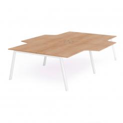 Rocada mesa de oficina serie blanca con forma de L 320x163x240 blanco / roble