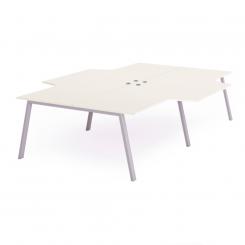 Rocada mesa de oficina serie blanca con forma de L 360x163x240 aluminio / blanco