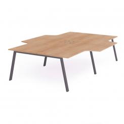 Rocada mesa de oficina serie blanca con forma de L 360x163x240 antracita / haya