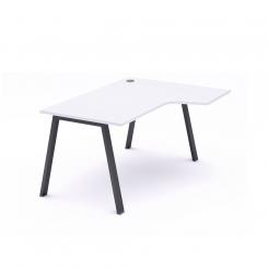 Rocada mesa de oficina serie blanca con forma de L derecha 160x120 antracita/blanco