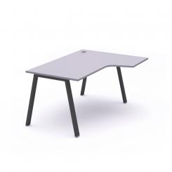 Rocada mesa de oficina serie blanca con forma de L derecha 160x120 antracita/gris