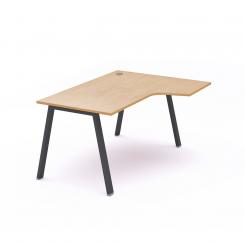 Rocada mesa de oficina serie blanca con forma de L derecha 160x120 antracita / haya