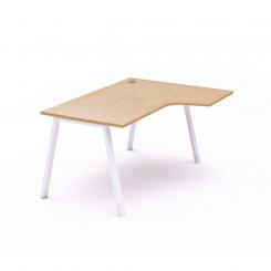 Rocada mesa de oficina serie blanca con forma de L derecha 160x120 blanco / haya. DISPONIBLE EN DISTINTOS ACABADOS. CONSÚLTANOS TODAS LAS OPCIONES DISPONIBLES.
