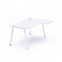Rocada mesa de oficina serie blanca con forma de L derecha 180x120 blanco/blanco