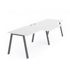 Rocada mesa de oficina serie blanca con forma de L doble 360x120x80 antracita / blanco