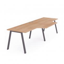 Rocada mesa de oficina serie blanca con forma de L doble 360x120x80 antracita/roble