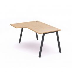 Rocada mesa de oficina serie blanca con forma de L izquierda 160x120 antracita/haya