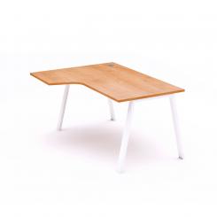 Rocada mesa de oficina serie blanca con forma de L izquierda 160x120 blanco/roble