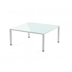 Rocada mesa de oficina serie executive 120x120 blanco/ cristal blanco