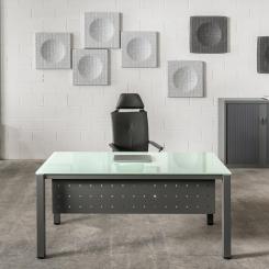Rocada mesa de oficina serie executive 120x60 aluminio / roble