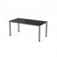 Rocada mesa de oficina serie executive 140x80 aluminio / cristal negro