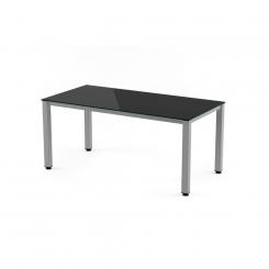 Rocada mesa de oficina serie executive 140x80 aluminio / cristal negro