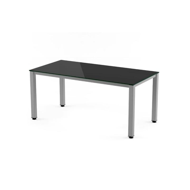 Rocada mesa de oficina serie executive 140x80 aluminio / cristal negro
