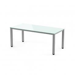 Rocada mesa de oficina serie executive 140x80 blanco / cristal negro