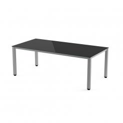 Rocada mesa de oficina serie executive 200x100 aluminio/ cristal negro