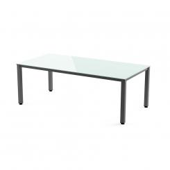 Rocada mesa de oficina serie executive 200x100 antracita/ cristal blanco