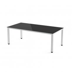 Rocada mesa de oficina serie executive 200x100 blanco/ cristal negro
