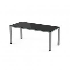 Rocada mesa de oficina serie executive 200x80 aluminio/ cristal negro