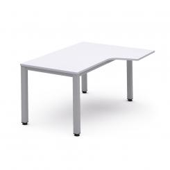 Rocada mesa de oficina serie executive con forma de L derecha 160x120 aluminio/blanco