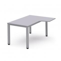 Rocada mesa de oficina serie executive con forma de L derecha 160x120 aluminio/gris