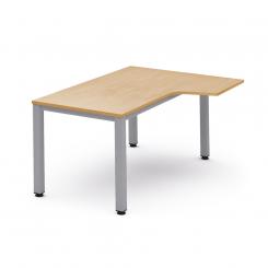 Rocada mesa de oficina serie executive con forma de L derecha 160x120 aluminio/haya