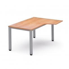 Rocada mesa de oficina serie executive con forma de L derecha 160x120 aluminio/roble