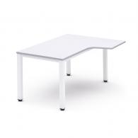 Rocada mesa de oficina serie executive con forma de L derecha 160x120 blanco/blanco