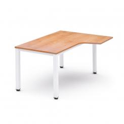 Rocada mesa de oficina serie executive con forma de L derecha 160x120 blanco/roble
