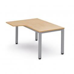Rocada mesa de oficina serie executive con forma de L izquierda 160x120 aluminio/haya