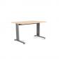 Rocada mesa de oficina serie metal 140x80 aluminio / haya