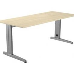 Rocada mesa de oficina serie metal 180x80 aluminio / haya