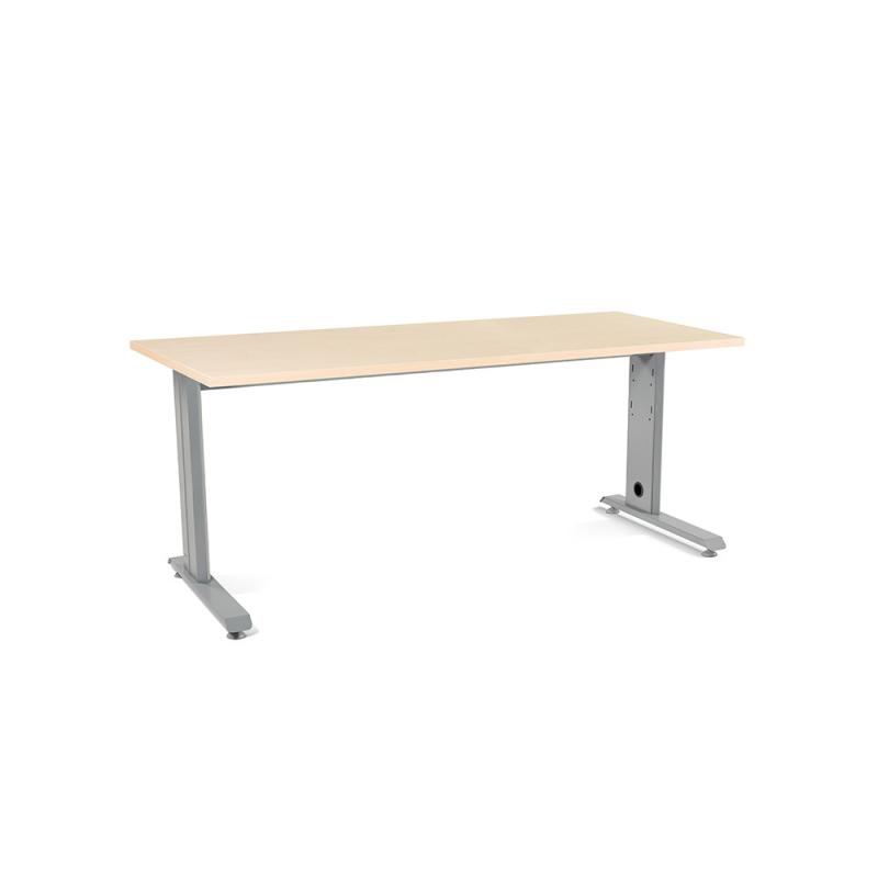 Rocada mesa de oficina serie metal 180x80 aluminio / haya