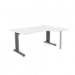 Rocada mesa de oficina serie metal con forma de L derecha 160x120 antracita/blanco