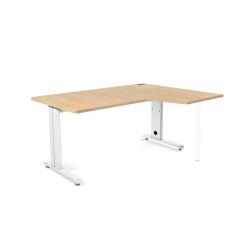 Rocada mesa de oficina serie metal con forma de L derecha 160x120 blanco/roble