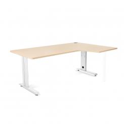 Rocada mesa de oficina serie metal con forma de L izquierda 180x120 blanco/haya. DISPONIBLE EN DISTINTOS ACABADOS. CONSÚLTANOS TODAS LAS OPCIONES DISPONIBLES.