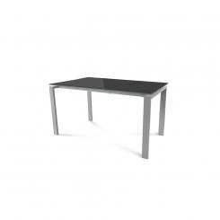 Rocada mesa de oficina serie total 140x80 aluminio / cristal negro