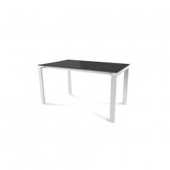 Rocada mesa de oficina serie total 140x80 blanco / cristal negro