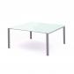 Rocada mesa de oficina serie total 180x163 aluminio / cristal blanco