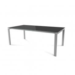 Rocada mesa de oficina serie total 200x100 aluminio/ cristal negro