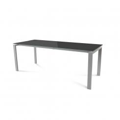Rocada mesa de oficina serie total 200x80 aluminio/ cristal negro