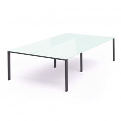 Rocada mesa de oficina serie total 320x163 antracita / cristal blanco
