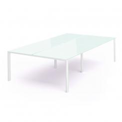 Rocada mesa de oficina serie total 320x163 blanco / cristal blanco