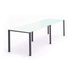 Rocada mesa de oficina serie total 320x80 antracita / cristal blanco